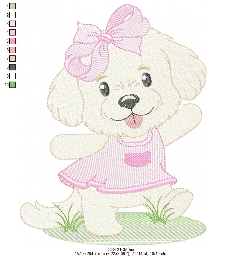 Female Dog embroidery designs - Doggie embroidery design machine embroidery pattern - Puppy embroidery - Pet embroidery - instant download (Copy) Marcia Embroidery