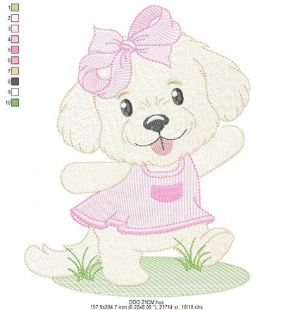Female Dog embroidery designs - Doggie embroidery design machine embroidery pattern - Puppy embroidery - Pet embroidery - instant download (Copy) Marcia Embroidery