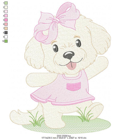Female Dog embroidery designs - Doggie embroidery design machine embroidery pattern - Puppy embroidery - Pet embroidery - instant download (Copy) Marcia Embroidery