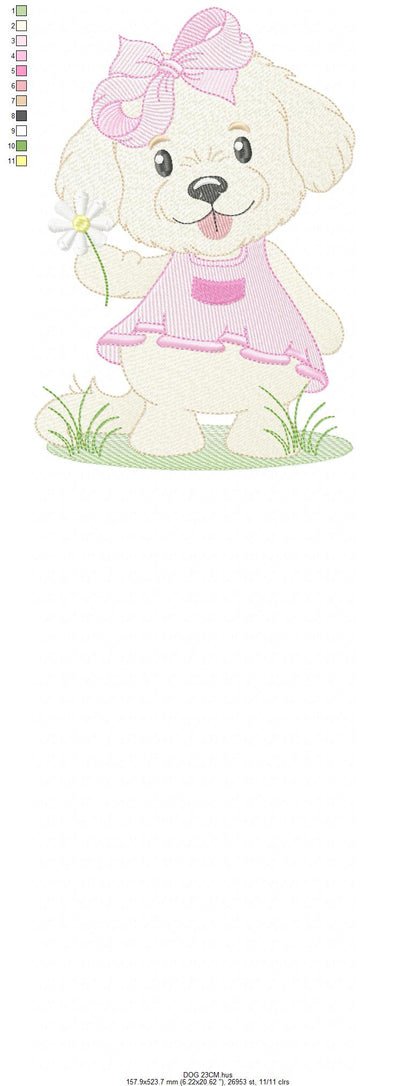 Female Dog embroidery designs - Doggie embroidery design machine embroidery pattern - Puppy embroidery - Pet embroidery - instant download (Copy) Marcia Embroidery