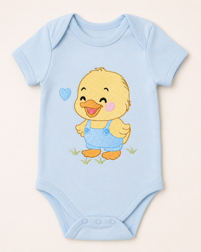 Baby Boy Duck embroidery design - Lake water animal with flowers machine embroidery pattern - Baby Girl file - Instant digital download