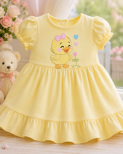 Baby Girl Duck embroidery design - Lake water animal with flowers machine embroidery pattern - Baby Girl file - Instant digital download pes jef