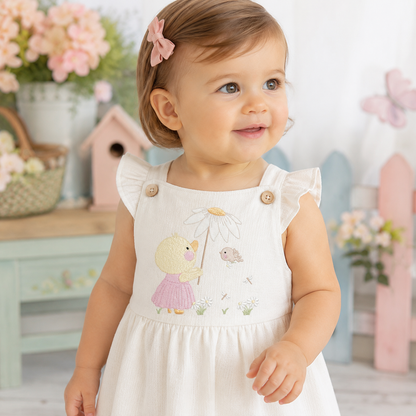 Duck with daisies embroidery design - Lake water animal with flowers machine embroidery pattern - Baby Girl file - Instant digital download pes jef