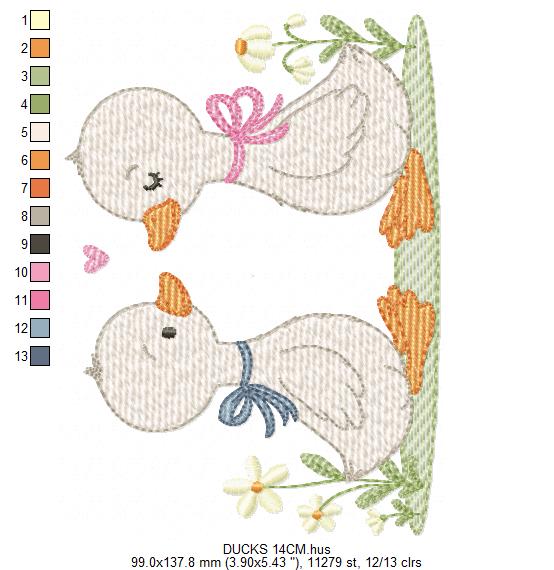 Duck embroidery design - Baby boy duck with mama machine embroidery pattern - Swimming duck file - Instant digital download pes jef dst hus (Copy) Marcia Embroidery