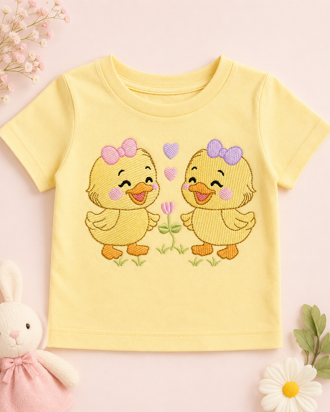 Ducks embroidery design - Lake Water Animals - Baby Girl Sisters Twins machine pattern - Instant digital download pes jef dst