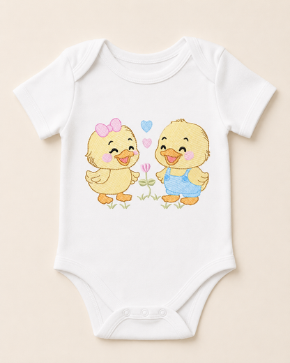 Ducks embroidery design - Lake Water Animals - Baby Boy and Girl - Sister and Brother Twins machine pattern - Instant digital download pes jef dst