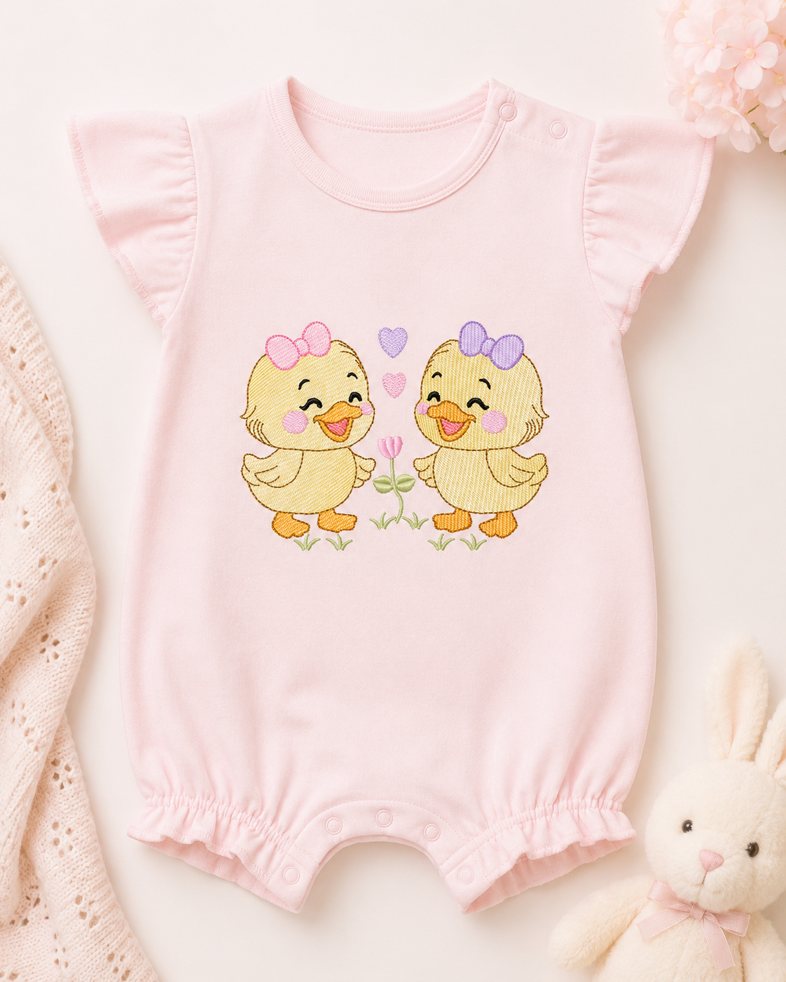 Ducks embroidery design - Lake Water Animals - Baby Girl Sisters Twins machine pattern - Instant digital download pes jef dst