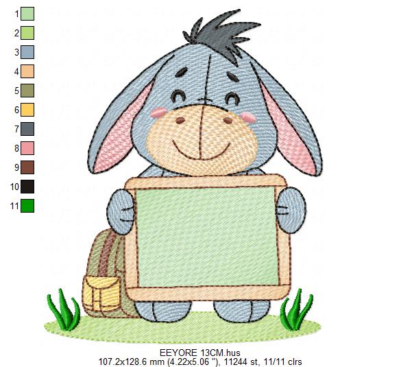 Eeyore embroidery design - Winnie the Pooh Bear Cartoon machine embroidery pattern - Baby boy and girl file - Instant digital download pes jef - Marcia Embroidery