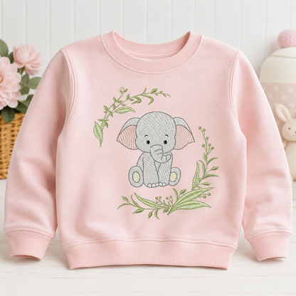 Elephant embroidery design - Safari Wild Animal machine embroidery pattern - Instant digital download pes jef dst