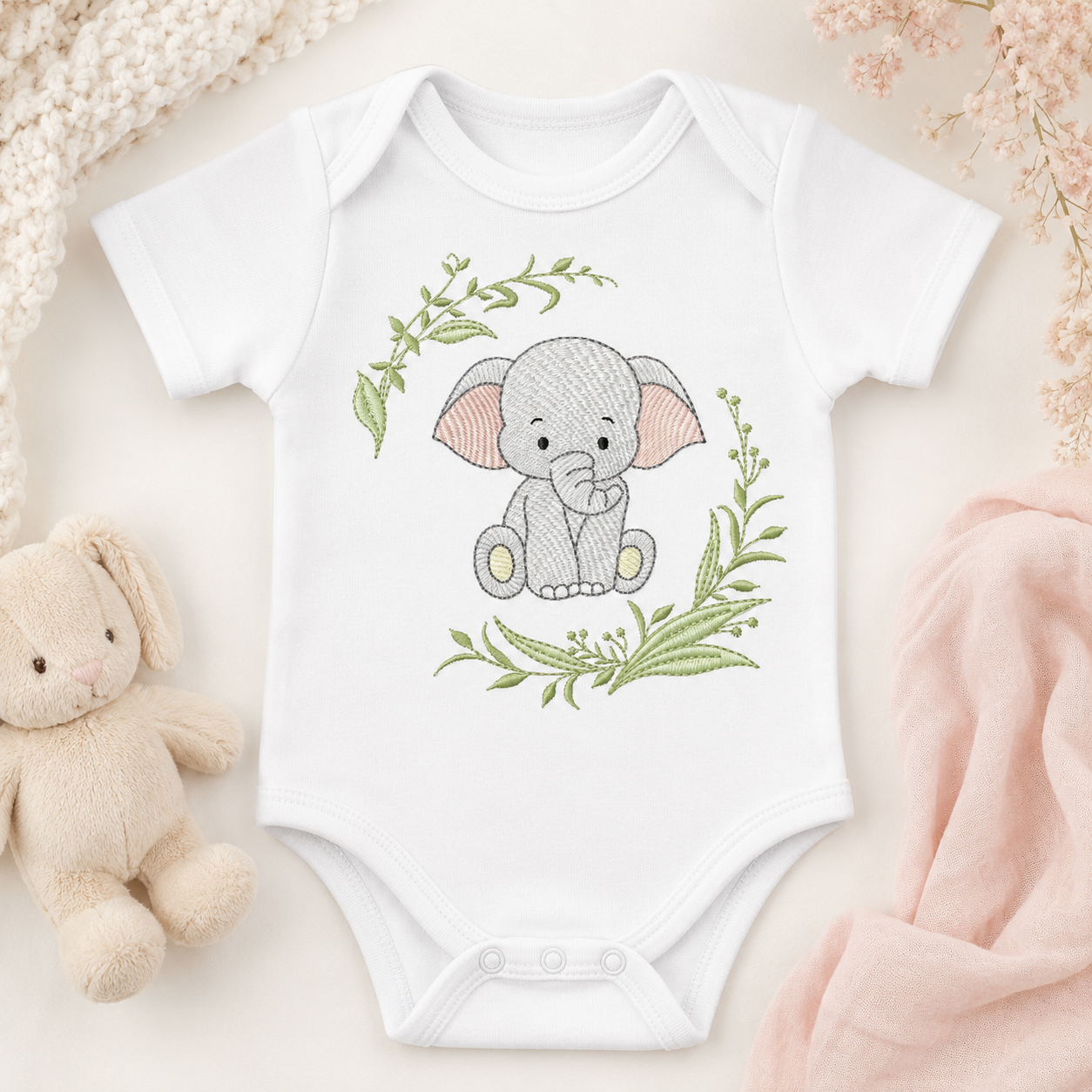 Elephant embroidery design - Safari Wild Animal machine embroidery pattern - Instant digital download pes jef dst
