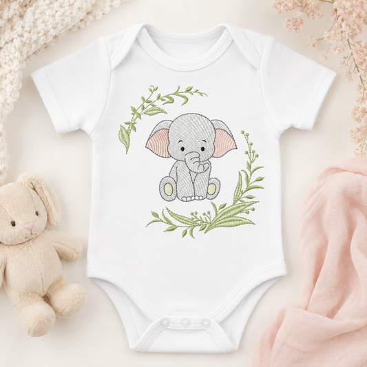 Elephant embroidery design - Safari Wild Animal machine embroidery pattern - Instant digital download pes jef dst