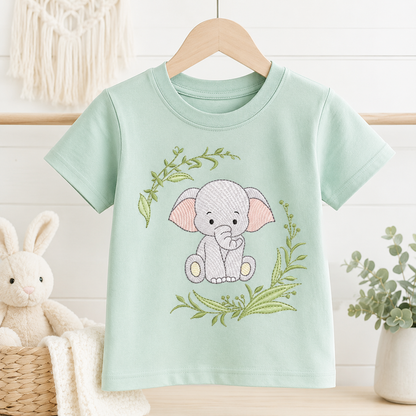 Elephant embroidery design - Safari Wild Animal machine embroidery pattern - Instant digital download pes jef dst