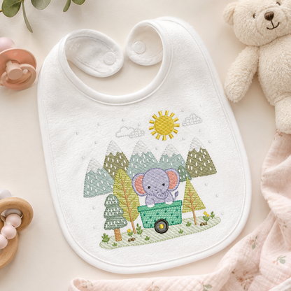 Elephant embroidery designs - Safari Wild Animal machine embroidery pattern - Baby Boy file - Flowers and rainbow - Instant digital download pes jef