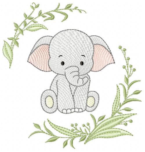 Elephant embroidery design - Safari Wild Animal machine embroidery pattern - Instant digital download pes jef dst