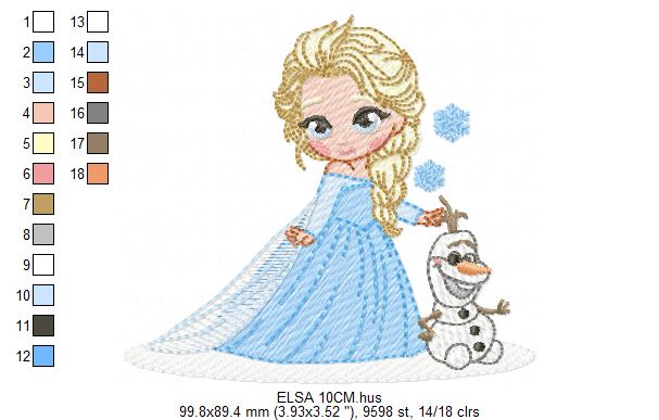 Elsa embroidery design - Disney Princess machine embroidery patterns - Instant digital download (Copy) (Copy) Marcia Embroidery