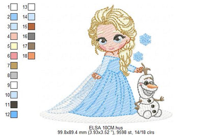 Elsa embroidery design - Disney Princess machine embroidery patterns - Instant digital download (Copy) (Copy) Marcia Embroidery