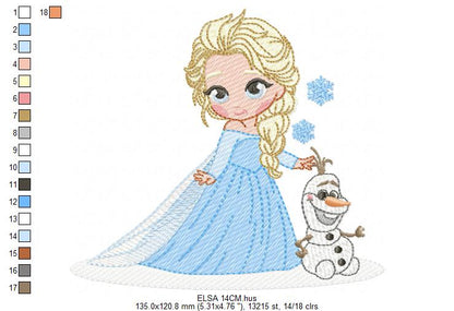 Elsa embroidery design - Disney Princess machine embroidery patterns - Instant digital download (Copy) (Copy) Marcia Embroidery