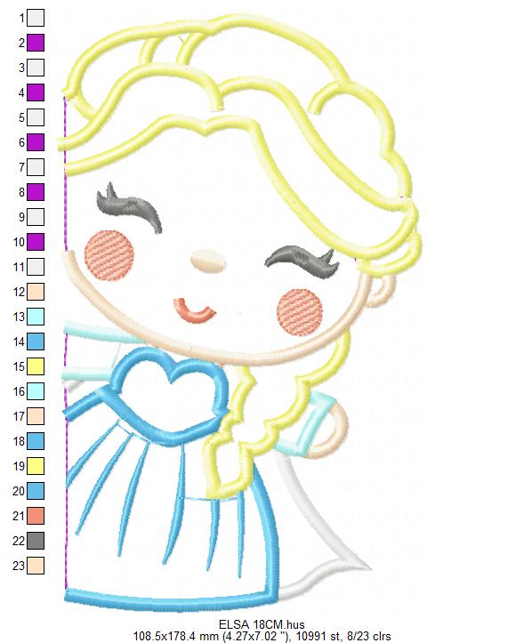 Elsa embroidery designs - Disney Princess embroidery design machine embroidery pattern - Princess applique design - Frozen embroidery file (Copy) Marcia Embroidery