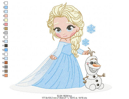 Elsa embroidery design - Disney Princess machine embroidery patterns - Instant digital download (Copy) (Copy) Marcia Embroidery