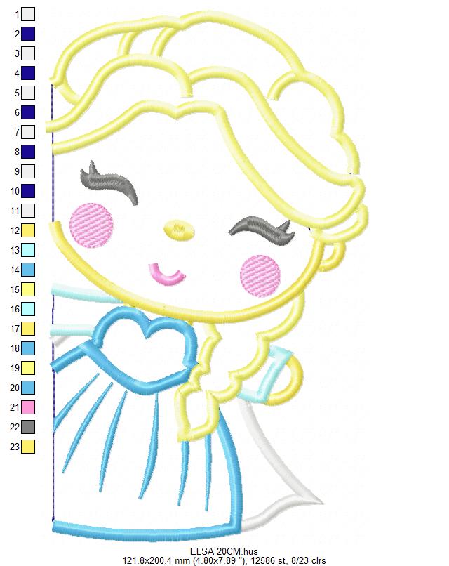 Elsa embroidery designs - Disney Princess embroidery design machine embroidery pattern - Princess applique design - Frozen embroidery file (Copy) Marcia Embroidery