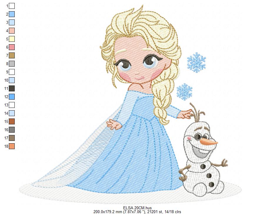 Elsa embroidery design - Disney Princess machine embroidery patterns - Instant digital download (Copy) (Copy) Marcia Embroidery