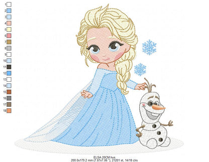 Elsa embroidery design - Disney Princess machine embroidery patterns - Instant digital download (Copy) (Copy) Marcia Embroidery