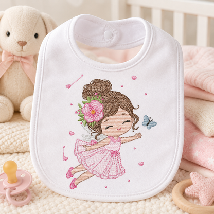 Fairy embroidery design - Pixie Girl with flowers and butterflies machine embroidery pattern - Princess embroidery file - Instant digital download pes jef dst