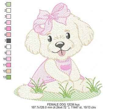 Female Dog embroidery designs - Doggie embroidery design machine embroidery pattern - Puppy embroidery - Pet embroidery - instant download (Copy) Marcia Embroidery