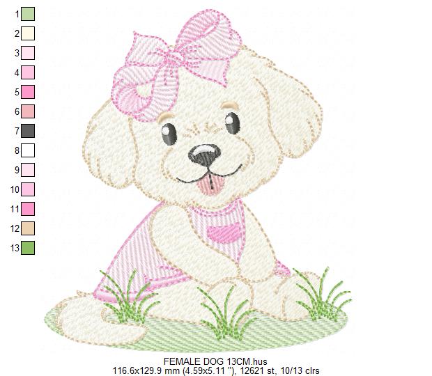 Female Dog embroidery designs - Doggie embroidery design machine embroidery pattern - Puppy embroidery - Pet embroidery - instant download (Copy) Marcia Embroidery