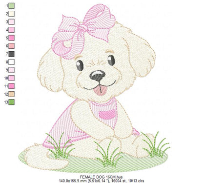 Female Dog embroidery designs - Doggie embroidery design machine embroidery pattern - Puppy embroidery - Pet embroidery - instant download (Copy) Marcia Embroidery