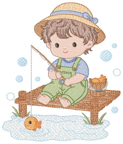Baby boy embroidery design - Fishing boy embroidery designs machine embroidery pattern - Children toddler embroidery - instant download pes (Copy) Marcia Embroidery