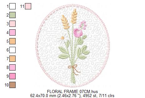 Floral frame embroidery designs - Flower and Butterfly machine embroidery pattern - Floral bouquet Kitchen Towel - Instant digital download pes jef (Copy) Marcia Embroidery