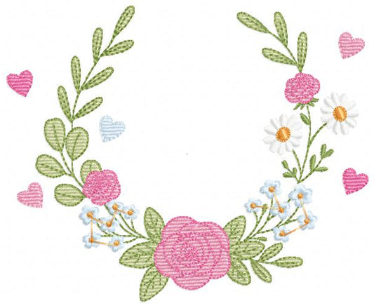 Monogram Floral Frame embroidery designs - Roses Frame machine embroidery pattern - Floral wreath garland file - Instant download pes jef (Copy) Marcia Embroidery