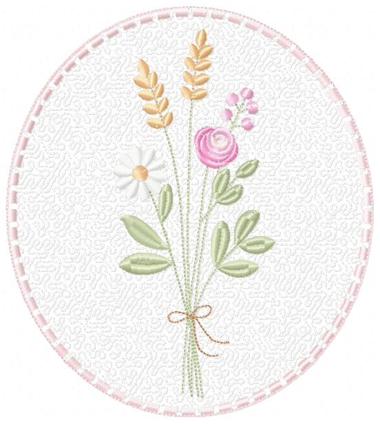 Floral frame embroidery designs - Flower and Butterfly machine embroidery pattern - Floral bouquet Kitchen Towel - Instant digital download pes jef (Copy) Marcia Embroidery