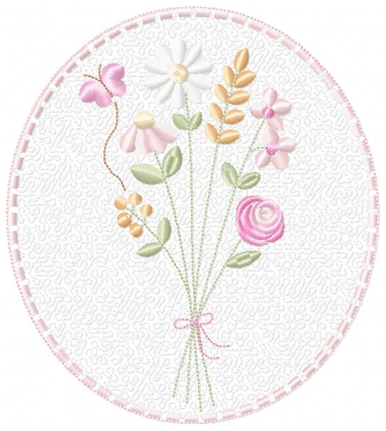Floral frame embroidery designs - Flower and Butterfly machine embroidery pattern - Floral bouquet Kitchen Towel - Instant digital download (Copy) Marcia Embroidery