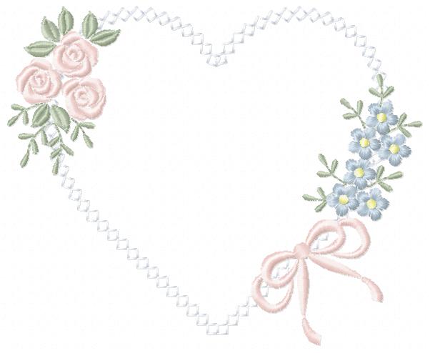 Heart with flowers embroidery designs - Floral heart frame machine embroidery pattern - Baby girl file - Instant digital download pes jef (Copy) Marcia Embroidery