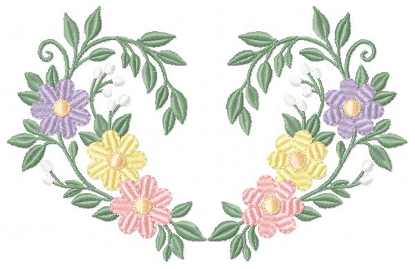 Floral heart embroidery design - Heart with flowers frame machine embroidery pattern - Baby girl file - Instant digital download pes jef (Copy) Marcia Embroidery