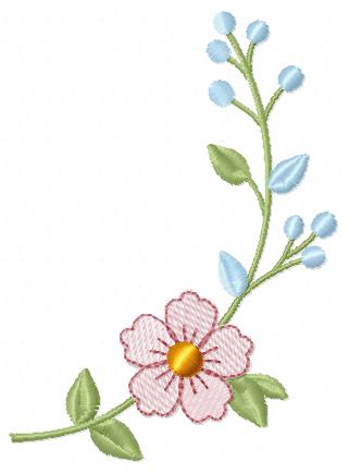 Flower embroidery design - Floral Frame machine embroidery pattern - Floral bouquet Kitchen Towel - Instant digital download
