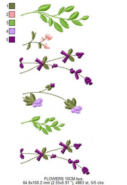Flower Garden embroidery designs - Flower and Butterfly machine embroidery pattern - Floral bouquet Kitchen Towel - Instant digital download (Copy) Marcia Embroidery