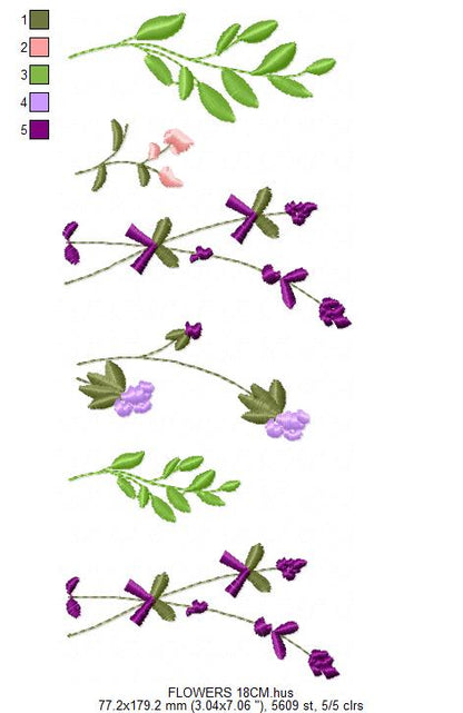Flower Garden embroidery designs - Flower and Butterfly machine embroidery pattern - Floral bouquet Kitchen Towel - Instant digital download (Copy) Marcia Embroidery