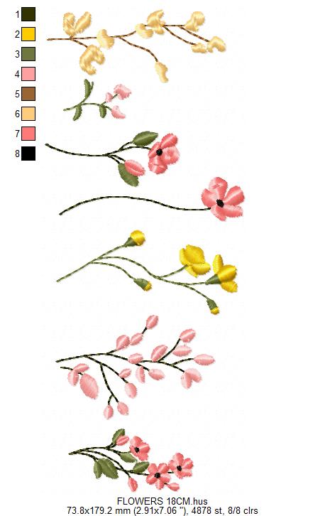 Flower Garden embroidery designs - Flower and Butterfly machine embroidery pattern - Floral bouquet Kitchen Towel - Instant digital download (Copy) (Copy) Marcia Embroidery