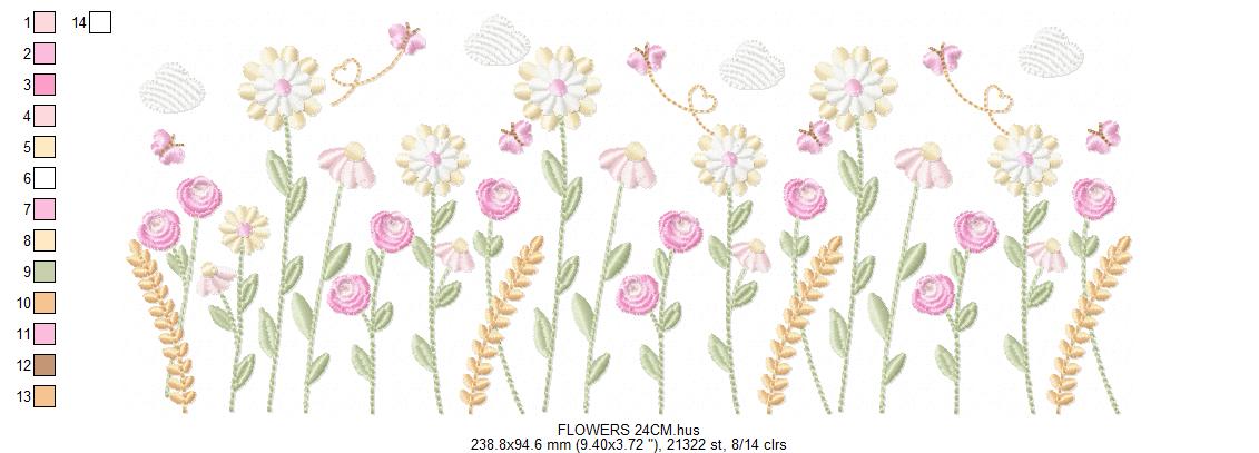 Flower Garden embroidery designs - Flower and Butterfly machine embroidery pattern - Floral bouquet Kitchen Towel - Instant digital download (Copy) Marcia Embroidery
