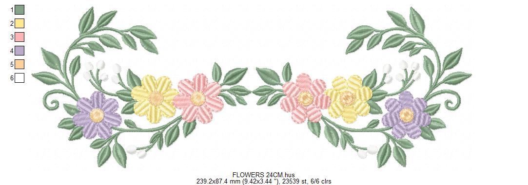 Floral flowers embroidery design - flowers frame machine embroidery pattern - Baby girl file - Instant digital download pes jef (Copy) Marcia Embroidery