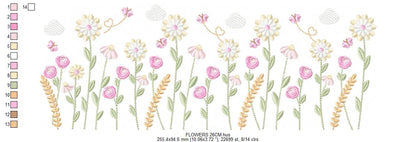 Flower Garden embroidery designs - Flower and Butterfly machine embroidery pattern - Floral bouquet Kitchen Towel - Instant digital download (Copy) Marcia Embroidery