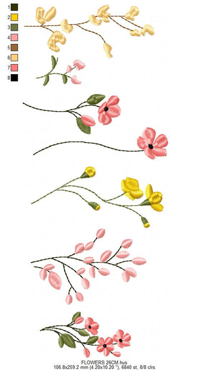 Flower Garden embroidery designs - Flower and Butterfly machine embroidery pattern - Floral bouquet Kitchen Towel - Instant digital download (Copy) (Copy) Marcia Embroidery