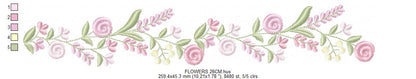 Floral Divider embroidery design - Line of Roses machine embroidery pattern - Floral Kitchen Towel - Instant digital download pes jef
