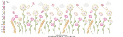 Flower Garden embroidery designs - Flower and Butterfly machine embroidery pattern - Floral bouquet Kitchen Towel - Instant digital download (Copy) Marcia Embroidery