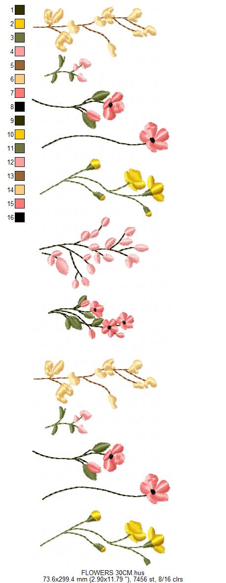 Flower Garden embroidery designs - Flower and Butterfly machine embroidery pattern - Floral bouquet Kitchen Towel - Instant digital download (Copy) (Copy) Marcia Embroidery