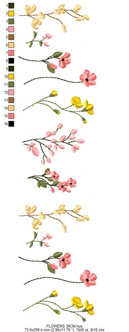 Flower Garden embroidery designs - Flower and Butterfly machine embroidery pattern - Floral bouquet Kitchen Towel - Instant digital download (Copy) (Copy) Marcia Embroidery