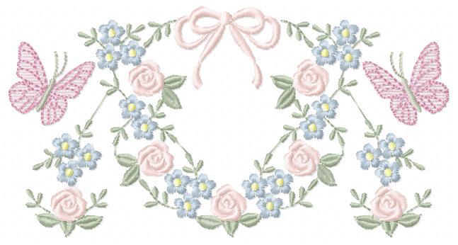 Flower with lace embroidery designs - Roses with butterfly embroidery machine embroidery pattern - Floral Kitchen towel - instant download (Copy) Marcia Embroidery